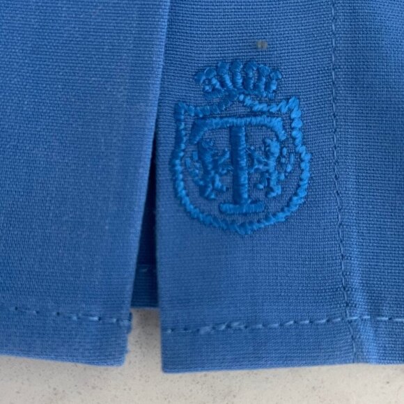 Talbots Wrinkle Resistant Slvless Button Down Collared Cotton Shirt Blue Sz 4 - Picture 10 of 11